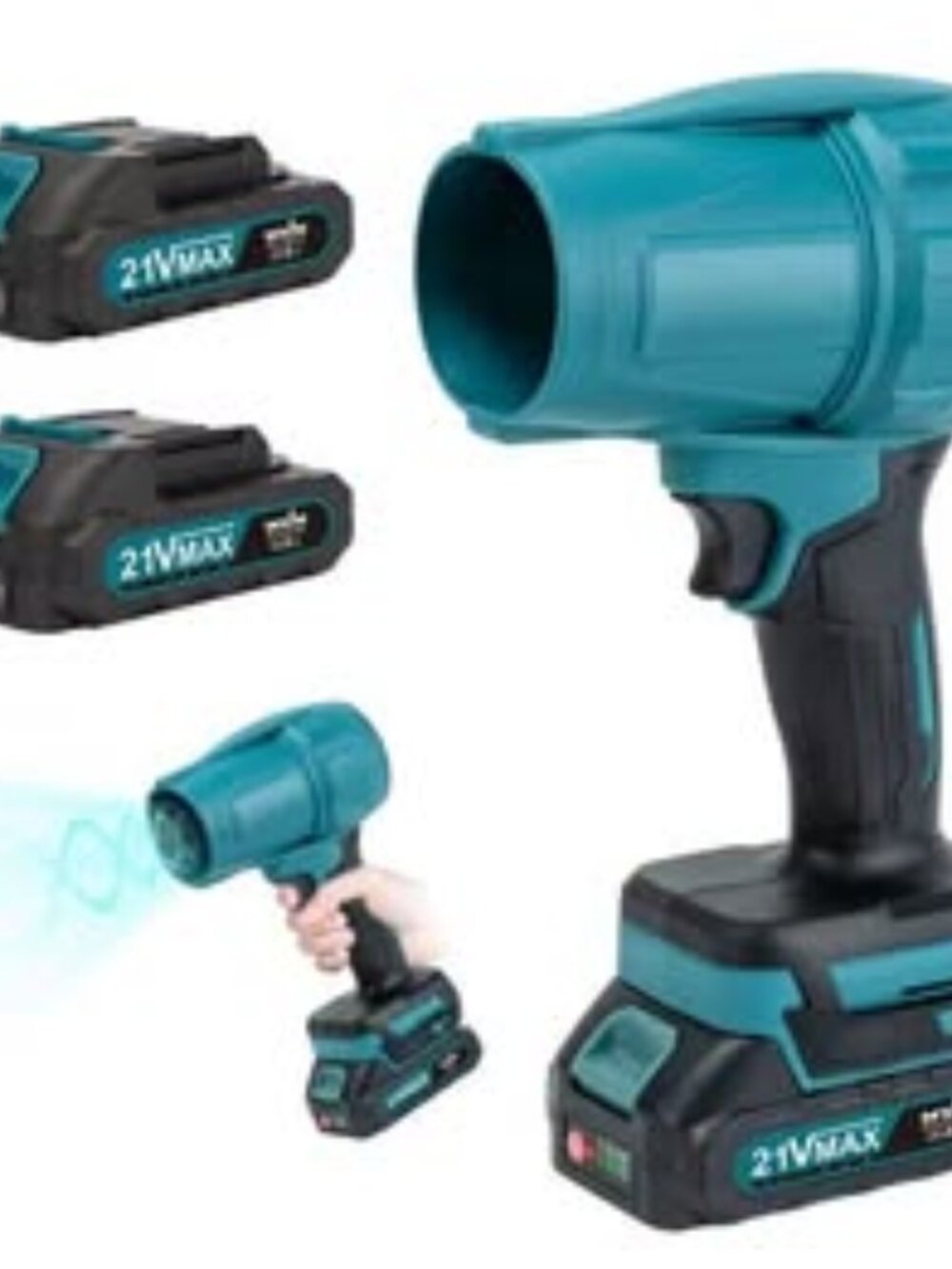 21V Cordless Electric Air Blower Duster Handheld Powerful + 3 Batteries